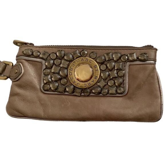 Vintage MARC BY MARC JACOBS Distressed Leather Wristlet 9” X 5” - Picture 2 of 5